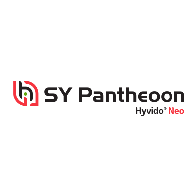 Logo SY Pantheon, nápis Hyvidio Neo na bielom pozadí