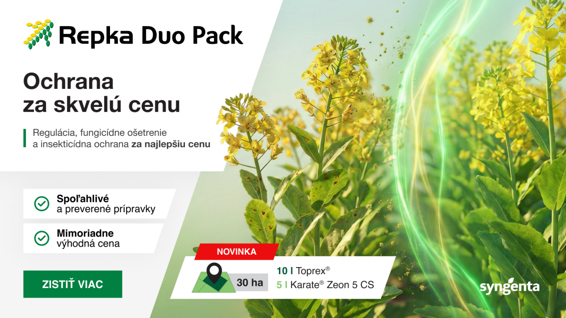 Grafika: Repka Duo Pack – ochrana za skvelú cenu, žlté kvety repky v pozadí