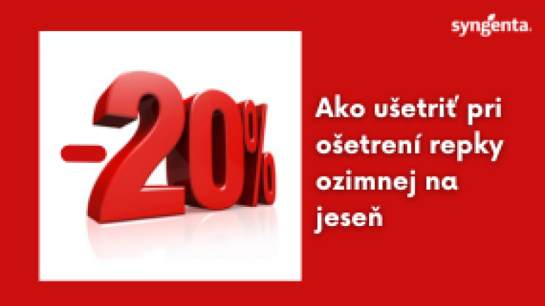 Reklamná grafika s textom o úspore pri ošetrení repky ozimnej na jeseňjese