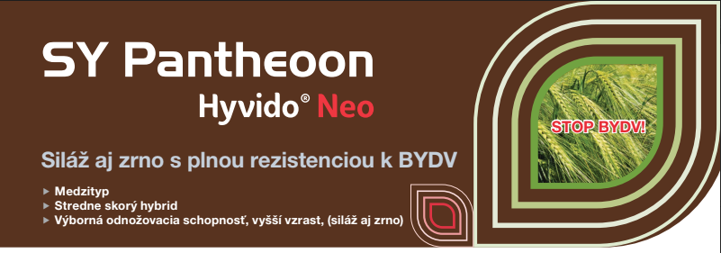 Hnedý reklamný banner na SY Pantheon „Hyvido“ s logom a textom o BYDV