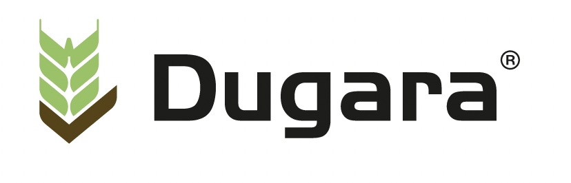 Logo Dugara s ikonou klasu v zeleno-hnedej farbe